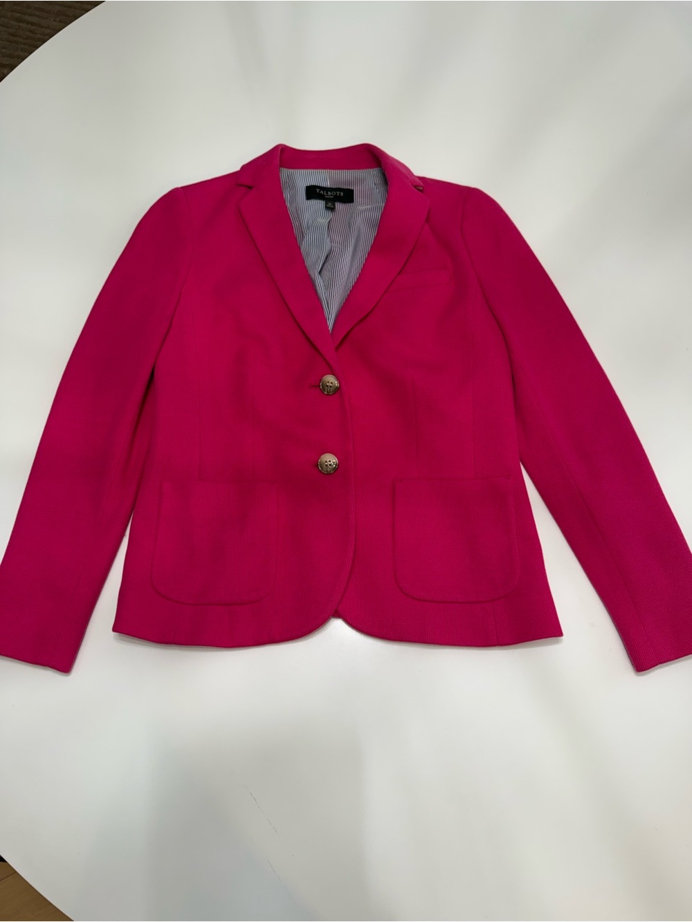 Talbots Bright Pink Two-Button Blazer